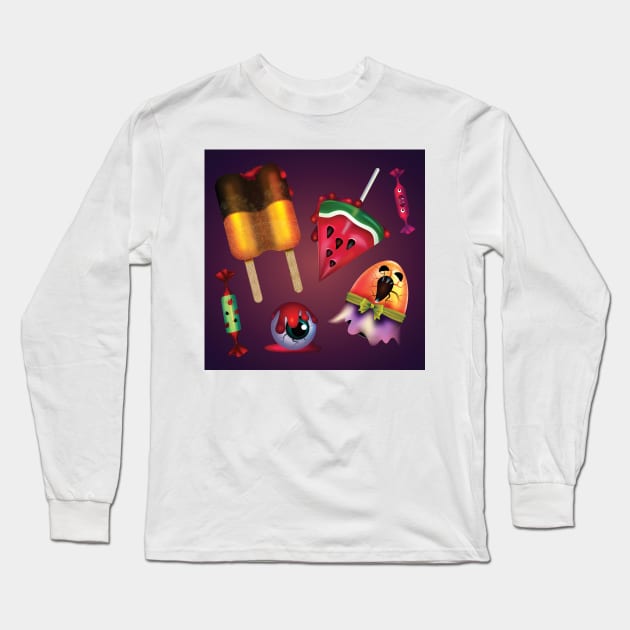 Sweet Halloween pattern Long Sleeve T-Shirt by Inspired-DS